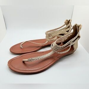 Gold and Tan Sandals